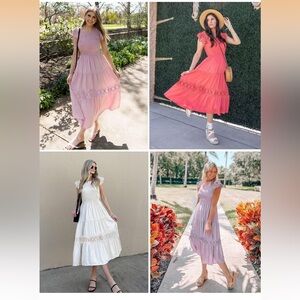 Elegant Apricot Lace Sleeve Dress